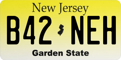 NJ license plate B42NEH