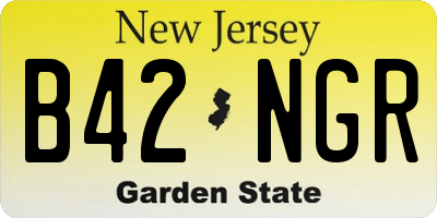 NJ license plate B42NGR