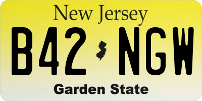NJ license plate B42NGW