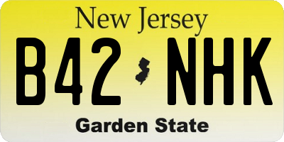 NJ license plate B42NHK