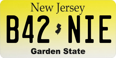 NJ license plate B42NIE