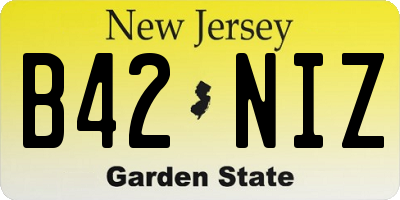 NJ license plate B42NIZ