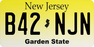 NJ license plate B42NJN