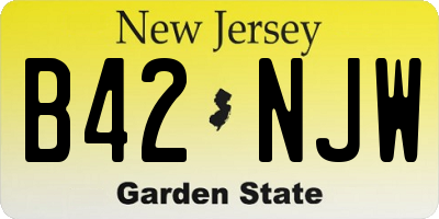 NJ license plate B42NJW