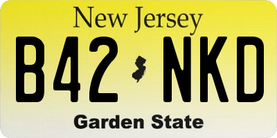 NJ license plate B42NKD