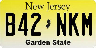 NJ license plate B42NKM