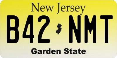 NJ license plate B42NMT