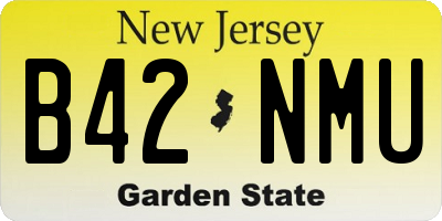 NJ license plate B42NMU