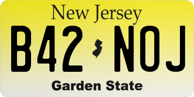 NJ license plate B42NOJ