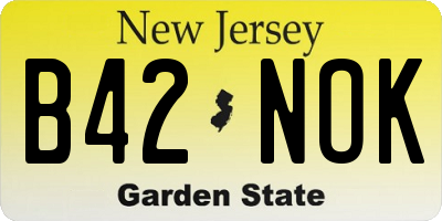 NJ license plate B42NOK