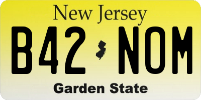NJ license plate B42NOM