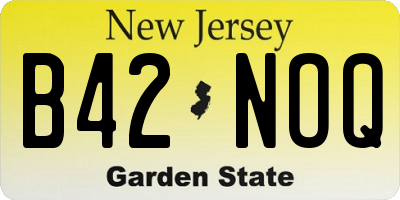 NJ license plate B42NOQ