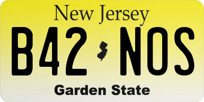 NJ license plate B42NOS