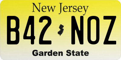 NJ license plate B42NOZ