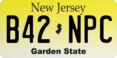 NJ license plate B42NPC