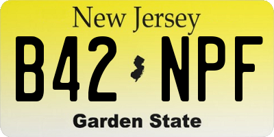 NJ license plate B42NPF
