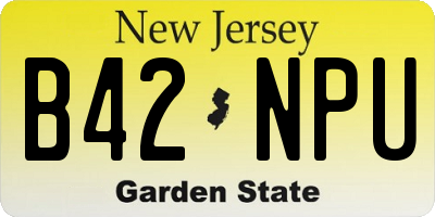 NJ license plate B42NPU