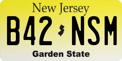 NJ license plate B42NSM