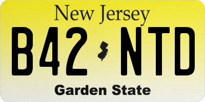 NJ license plate B42NTD