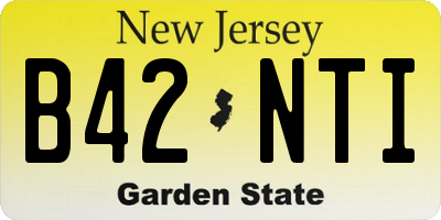 NJ license plate B42NTI