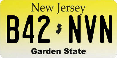 NJ license plate B42NVN