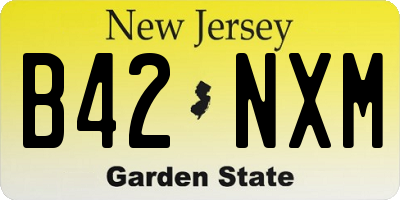 NJ license plate B42NXM
