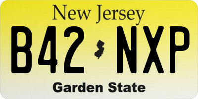NJ license plate B42NXP