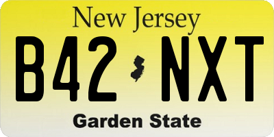 NJ license plate B42NXT