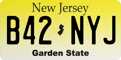 NJ license plate B42NYJ