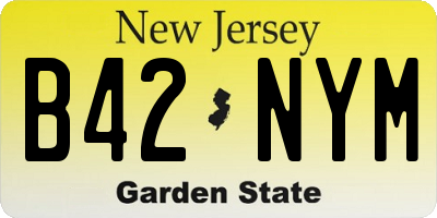 NJ license plate B42NYM