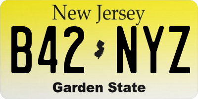 NJ license plate B42NYZ