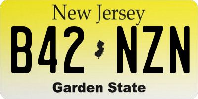 NJ license plate B42NZN
