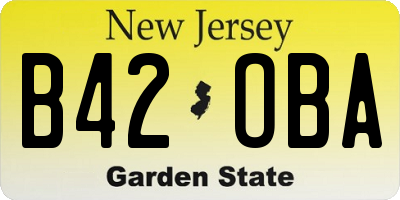NJ license plate B42OBA