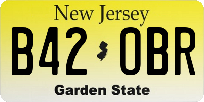 NJ license plate B42OBR