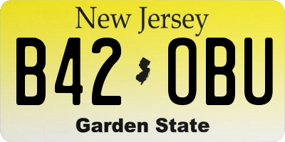 NJ license plate B42OBU