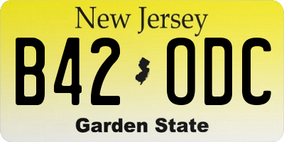 NJ license plate B42ODC