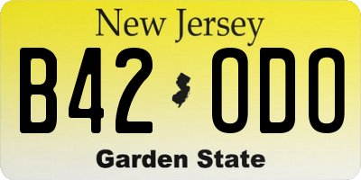 NJ license plate B42ODO