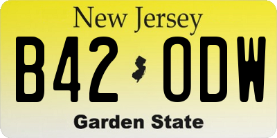 NJ license plate B42ODW