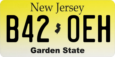 NJ license plate B42OEH