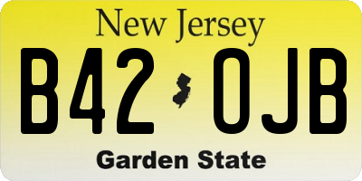 NJ license plate B42OJB