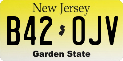 NJ license plate B42OJV