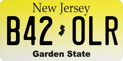 NJ license plate B42OLR