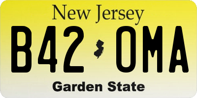 NJ license plate B42OMA