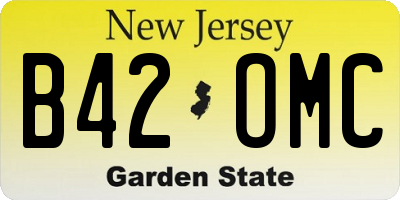 NJ license plate B42OMC