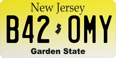NJ license plate B42OMY