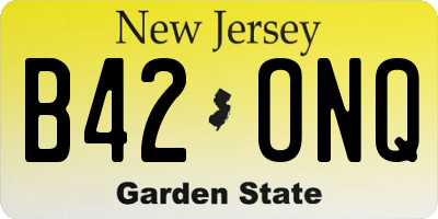 NJ license plate B42ONQ