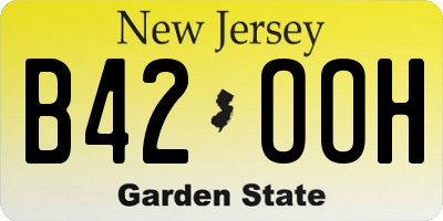 NJ license plate B42OOH