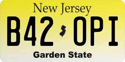 NJ license plate B42OPI