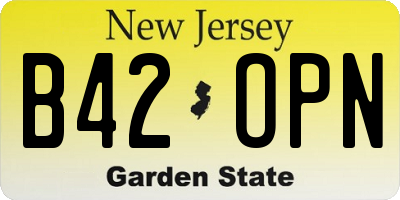 NJ license plate B42OPN
