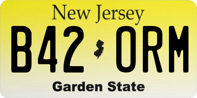 NJ license plate B42ORM